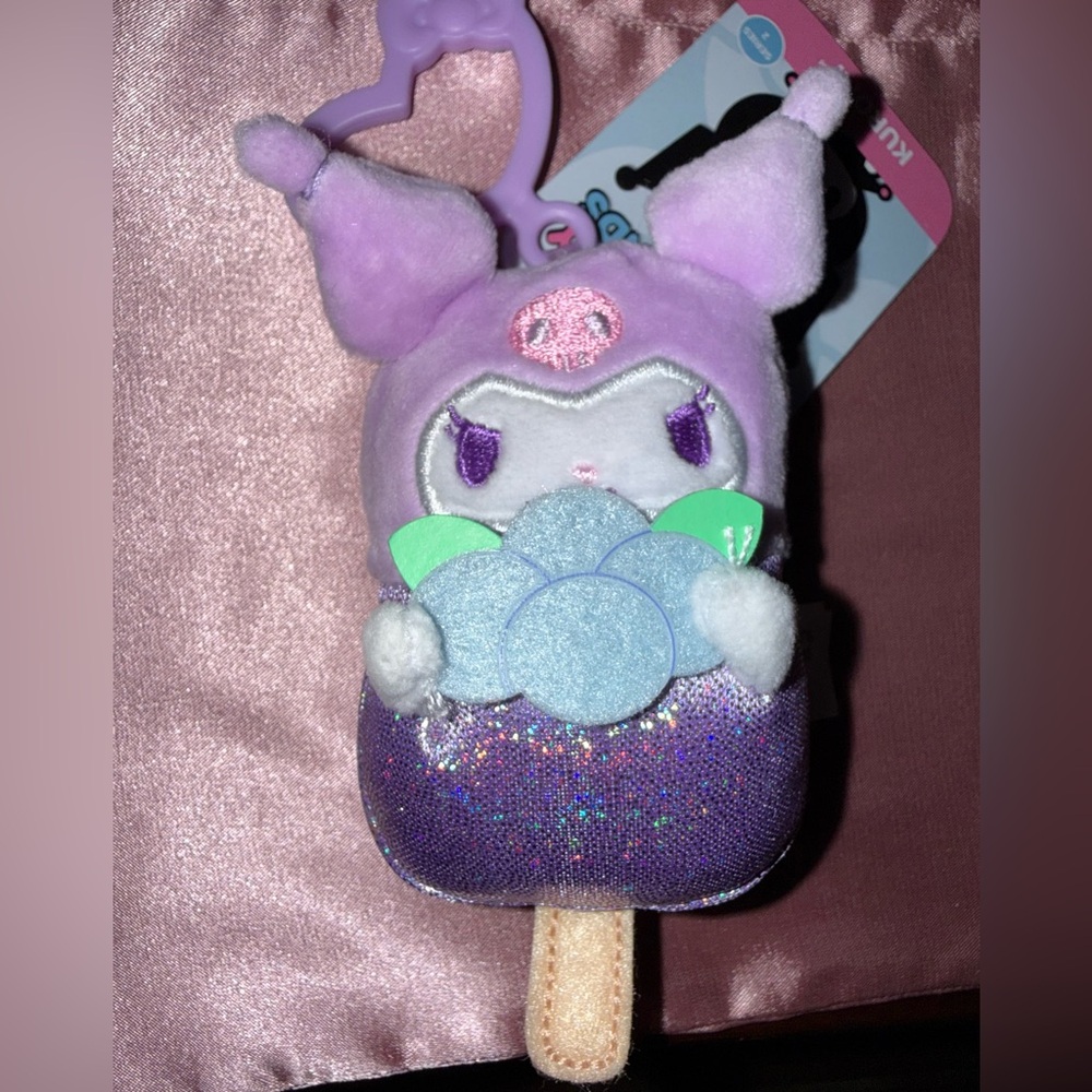KUROMI, Hello Kitty and Friends Lavender Plush Bag Charm
